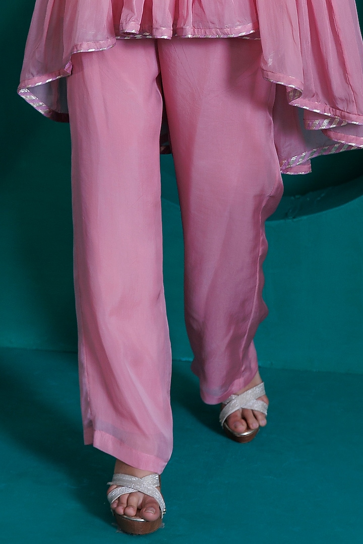 Rose Pink Georgette Organza Co-Ord Set by ADI BY ADITYA KHANDELWL at Pernia's Pop Up Shop