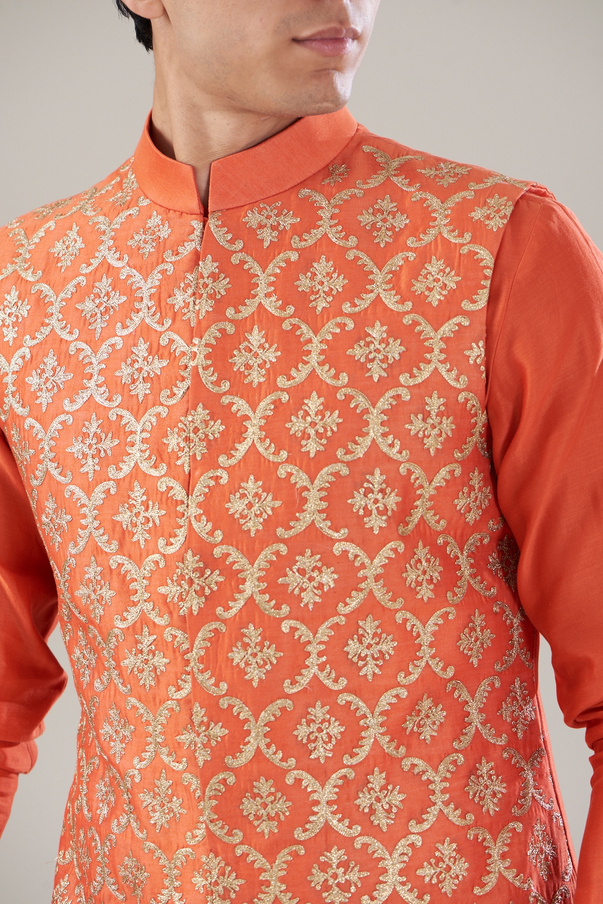 Genda Kurta with Churidaar & Ambar Nehru Jacket