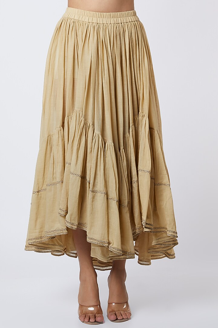 Beige Hand Embroidered Jacket Set by Aditya Sikand at Pernia's Pop Up Shop