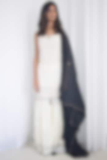Ivory Organic Cotton Gharara Set by Aditya Sikand at Pernia's Pop Up Shop