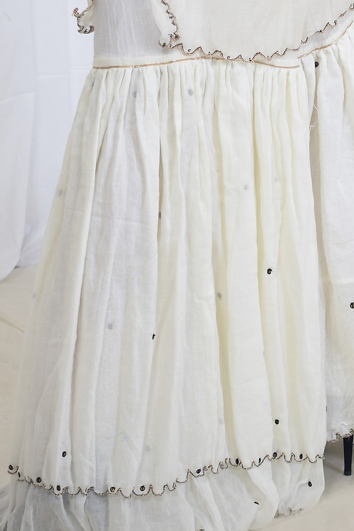 Ivory Organic Cotton Gharara Set by Aditya Sikand at Pernia's Pop Up Shop