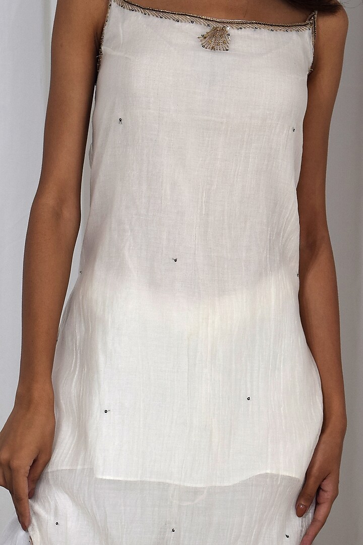 Ivory Organic Cotton Gharara Set by Aditya Sikand at Pernia's Pop Up Shop
