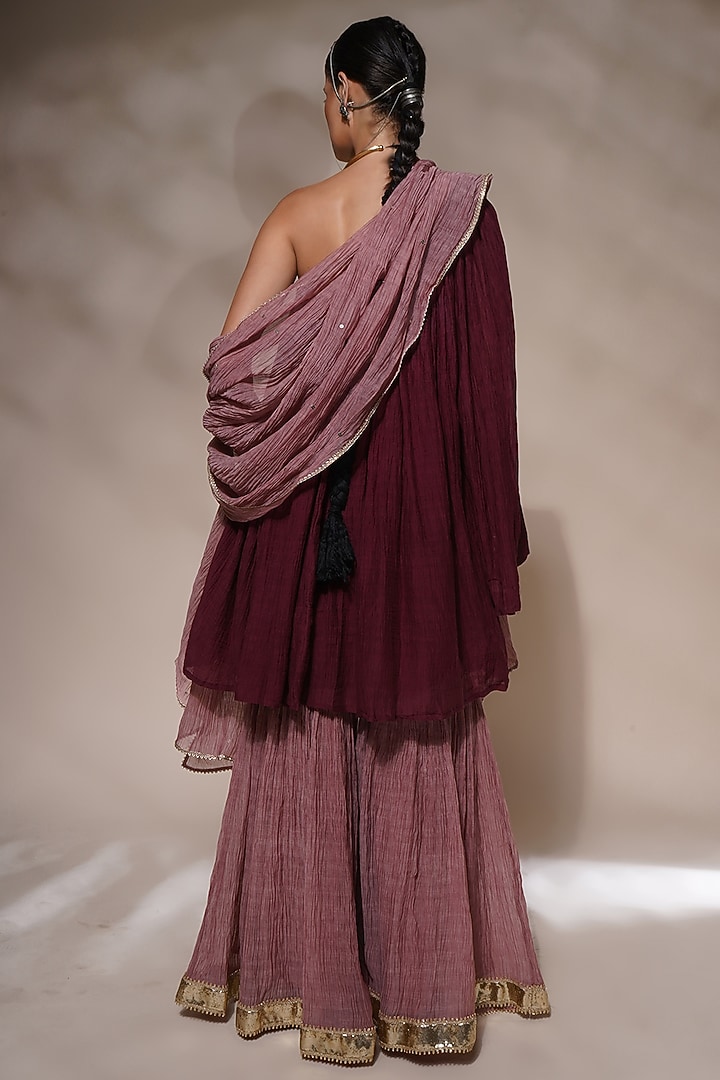 Blush Pink Cotton Silk Gharara Set by Aditya Sikand at Pernia's Pop Up Shop