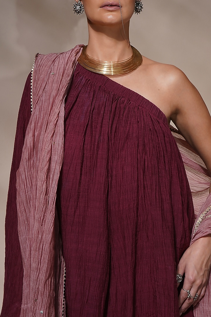 Blush Pink Cotton Silk Gharara Set by Aditya Sikand at Pernia's Pop Up Shop