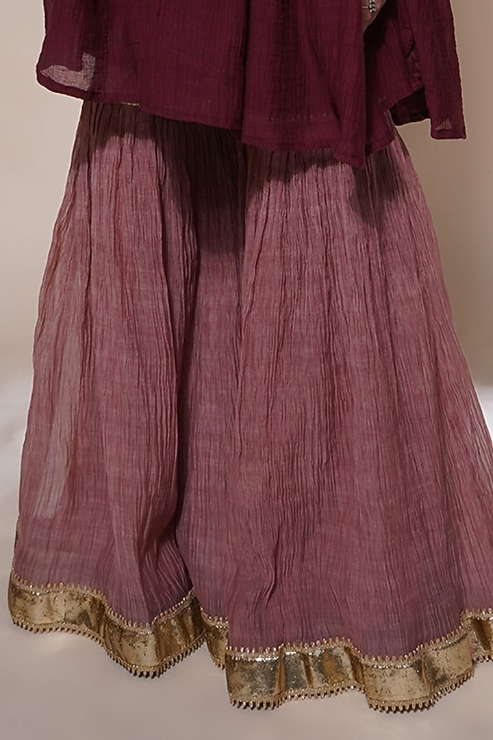 Blush Pink Cotton Silk Gharara Set by Aditya Sikand at Pernia's Pop Up Shop