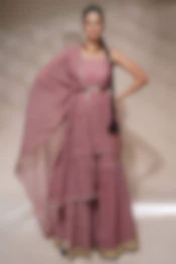 Blush Pink Cotton Silk Gharara Set by Aditya Sikand