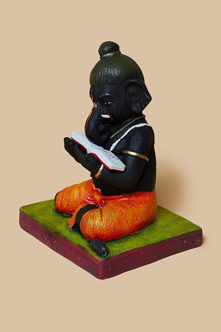 Multi-Colored Fibre Ganpati With Book by Home Decor by Aditi at Pernia's Pop Up Shop
