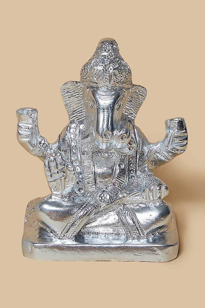 Silver Metal Ganpati Idol by Home Decor by Aditi at Pernia's Pop Up Shop