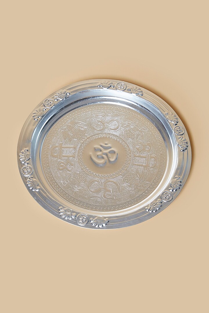 Silver Metal Pooja Thali Set by Home Decor by Aditi at Pernia's Pop Up Shop