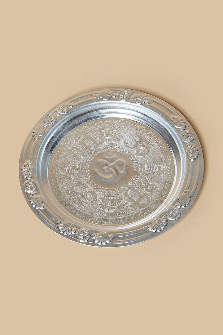 Silver Metal Pooja Thali Set by Home Decor by Aditi at Pernia's Pop Up Shop