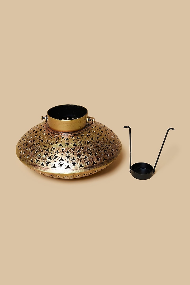 Golden & Black Handi Tea Light Holder by Home Decor by Aditi