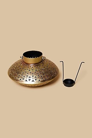 Golden & Black Handi Tea Light Holder by Home Decor by Aditi
