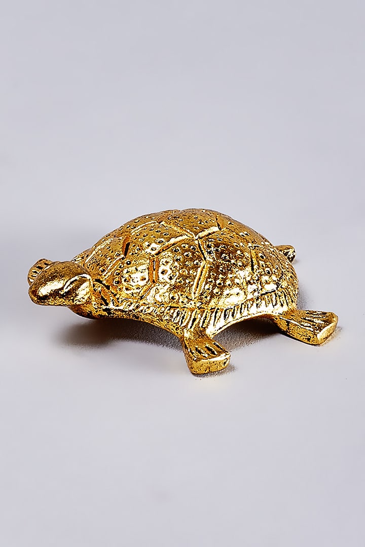 Gold Mirror & Metal Tortoise With A Mirror Plate Showpiece by Home Decor by Aditi at Pernia's Pop Up Shop