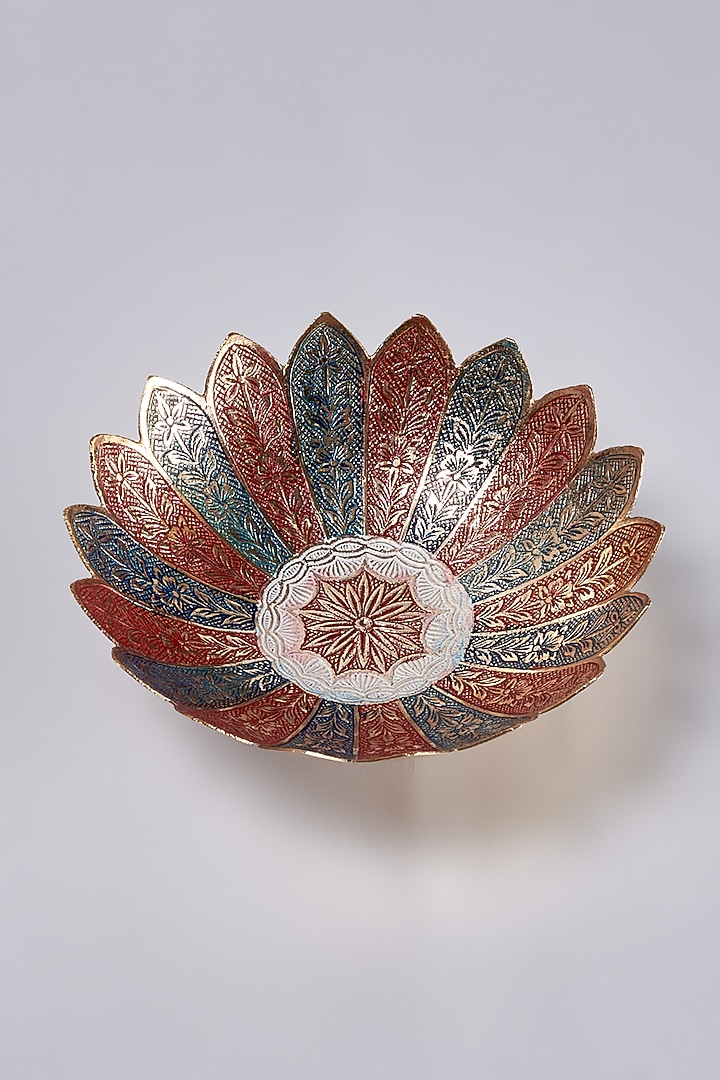 Multi-Colored Metal Fruit Bowl by Home Decor by Aditi at Pernia's Pop Up Shop