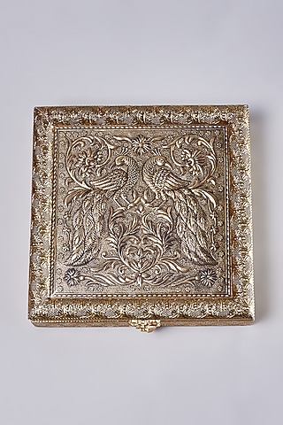 Gold Wooden Dry Fruit Box by Home Decor by Aditi