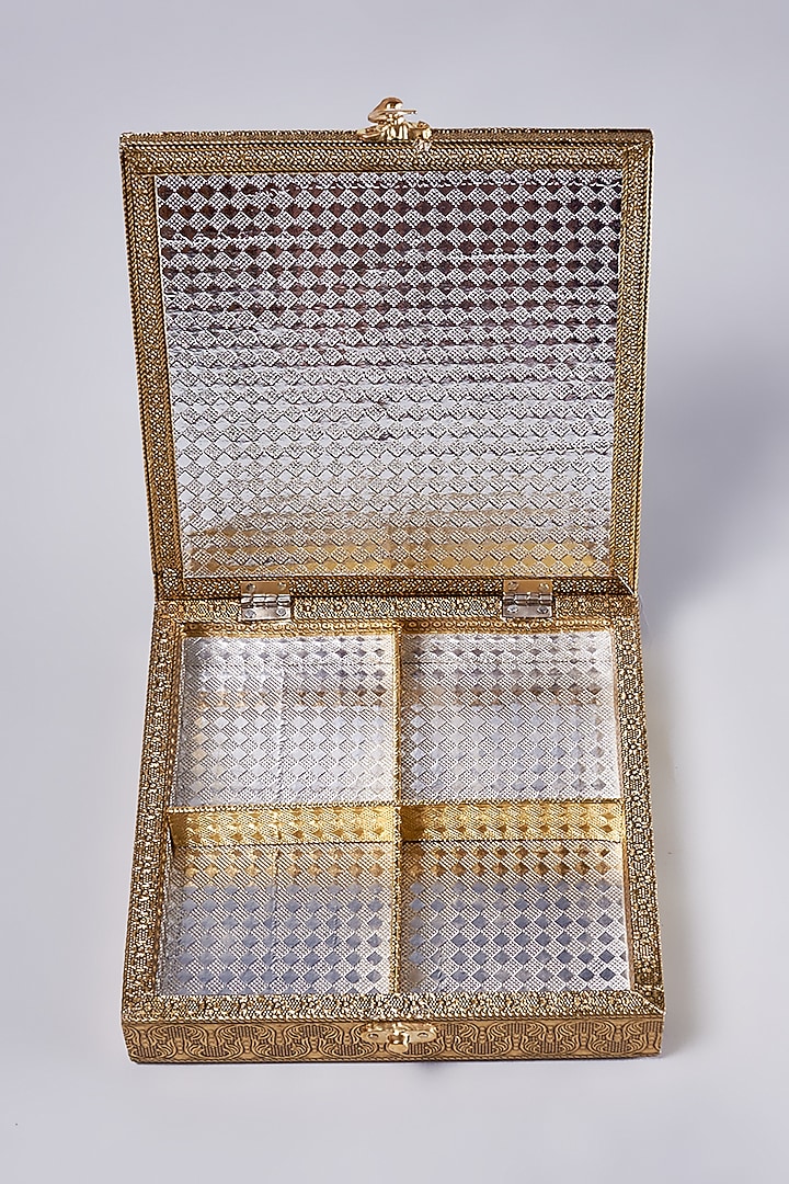 Gold Wooden Dry Fruit Box by Home Decor by Aditi at Pernia's Pop Up Shop
