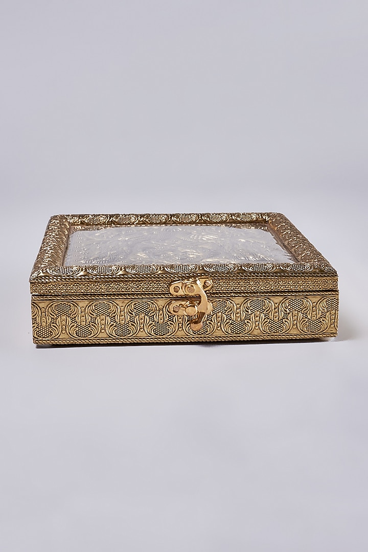 Gold Wooden Dry Fruit Box by Home Decor by Aditi at Pernia's Pop Up Shop