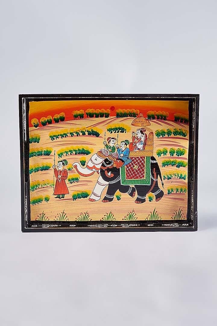 Black Wooden Tray Set by Home Decor by Aditi at Pernia's Pop Up Shop