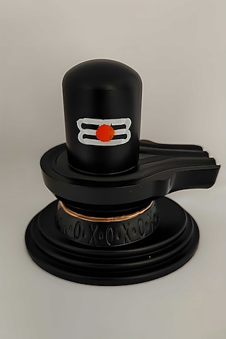 Black Plastic & Fibre Shivling by Home Decor by Aditi
