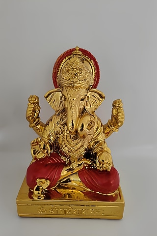 Golden Fibre Lord Ganesha by Home Decor by Aditi