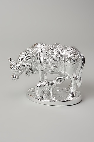 German Silver Fiber Nandi Idol by Home Decor by Aditi