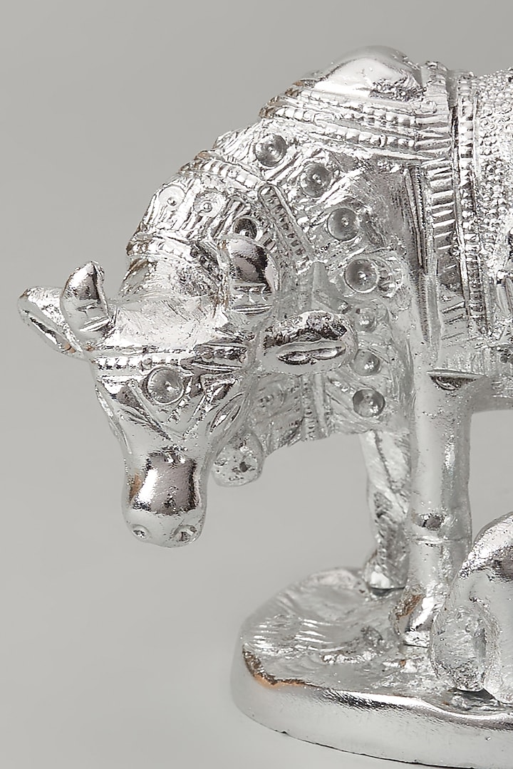 German Silver Fiber Nandi Idol by Home Decor by Aditi at Pernia's Pop Up Shop