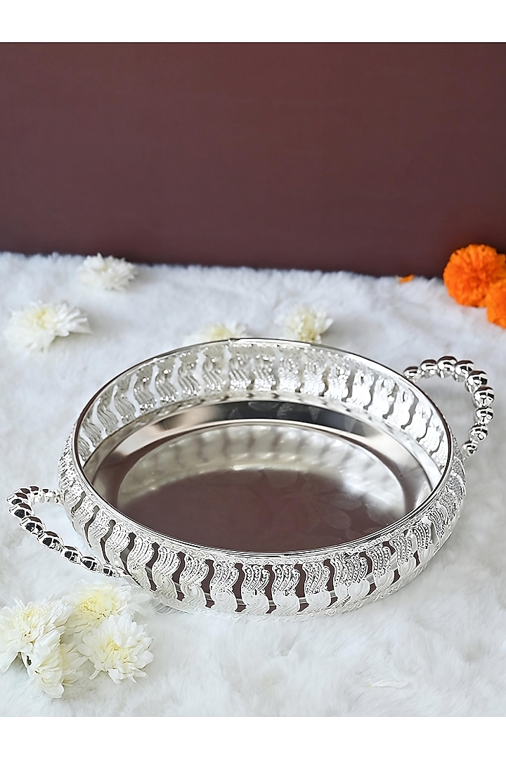 Silver Metal Decorative Basket by Home Decor by Aditi at Pernia's Pop Up Shop