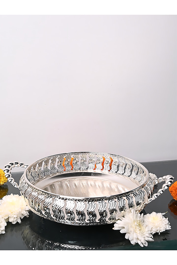 Silver Metal Decorative Basket by Home Decor by Aditi at Pernia's Pop Up Shop