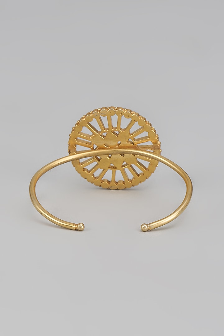 Gold Finish Kundan Polki Bracelet by Adityam Jewels at Pernia's Pop Up Shop