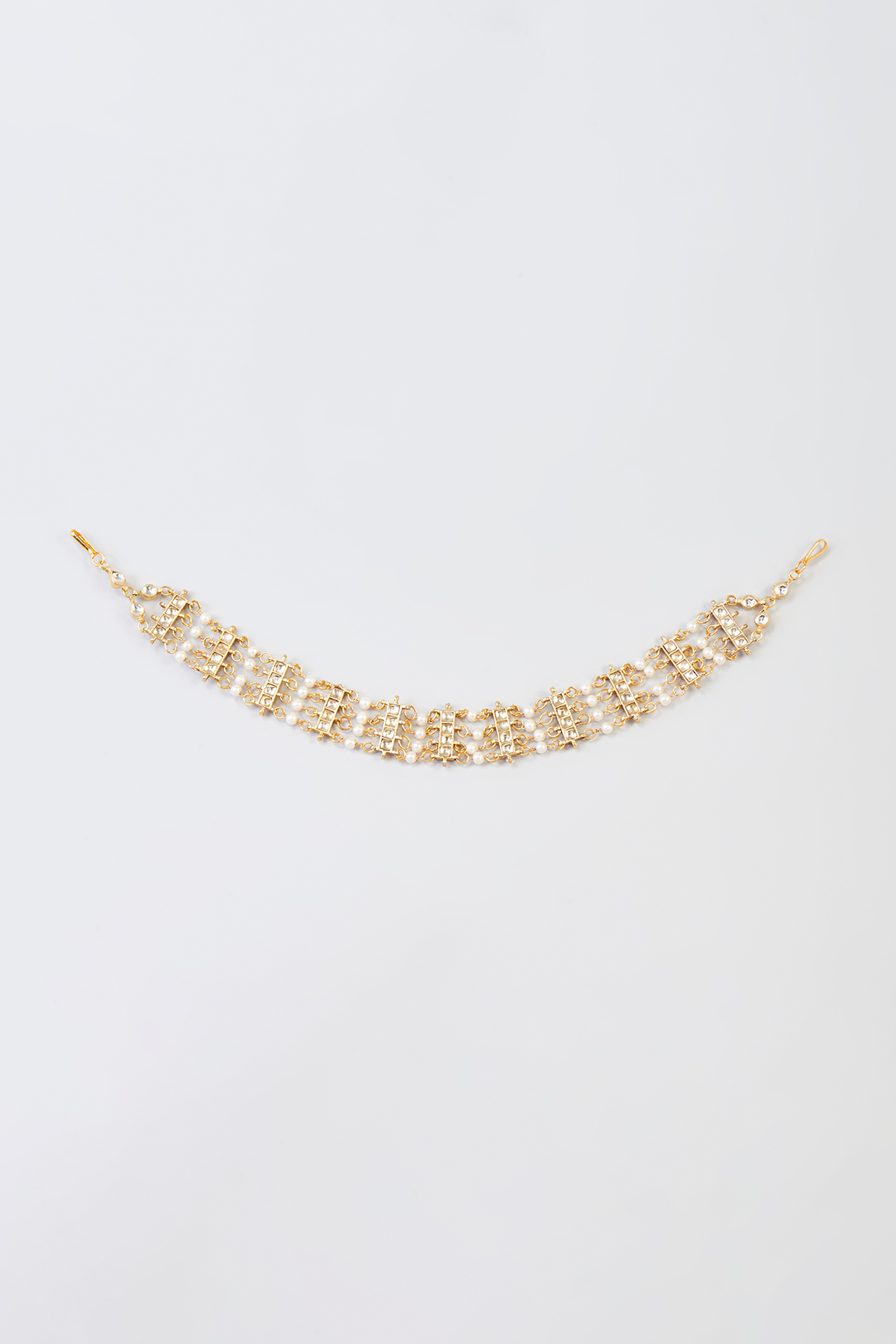 Gold Finish Kundan Polki Sheeshphool by Adityam Jewels