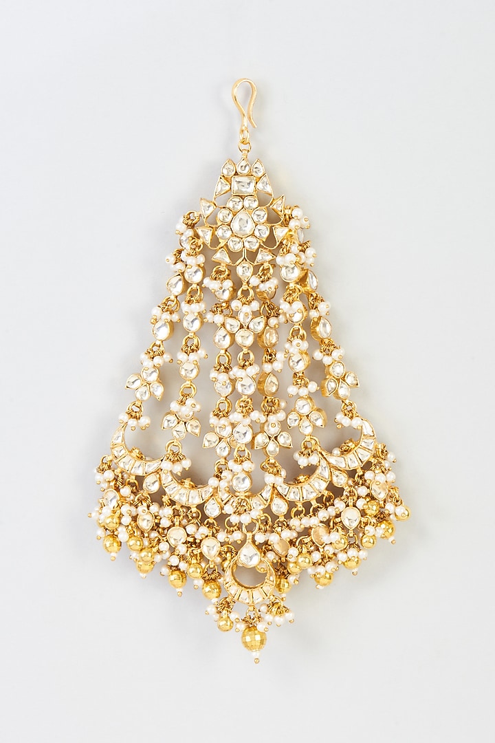 Gold Finish Kundan Polki Pasa by Adityam Jewels at Pernia's Pop Up Shop