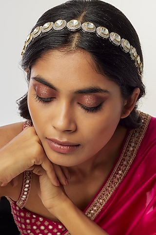 White Finish Kundan Polki Sheeshphool by Adityam Jewels