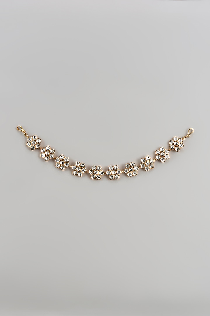 Gold Finish Kundan Polki Sheeshphool by Adityam Jewels at Pernia's Pop Up Shop