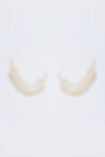 Gold Finish Kundan Polki Earchains by Adityam Jewels at Pernia's Pop Up Shop