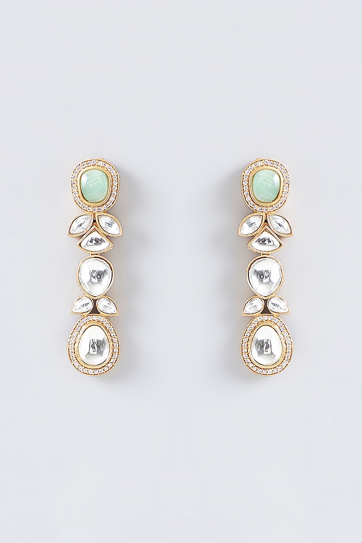 Gold Finish Multi-Colored Kundan Polki Necklace Set by Adityam Jewels at Pernia's Pop Up Shop