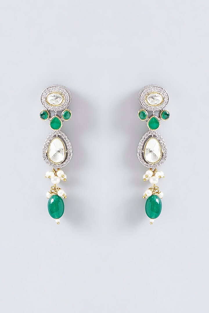 White Finish Kundan Polki Necklace Set by Adityam Jewels at Pernia's Pop Up Shop