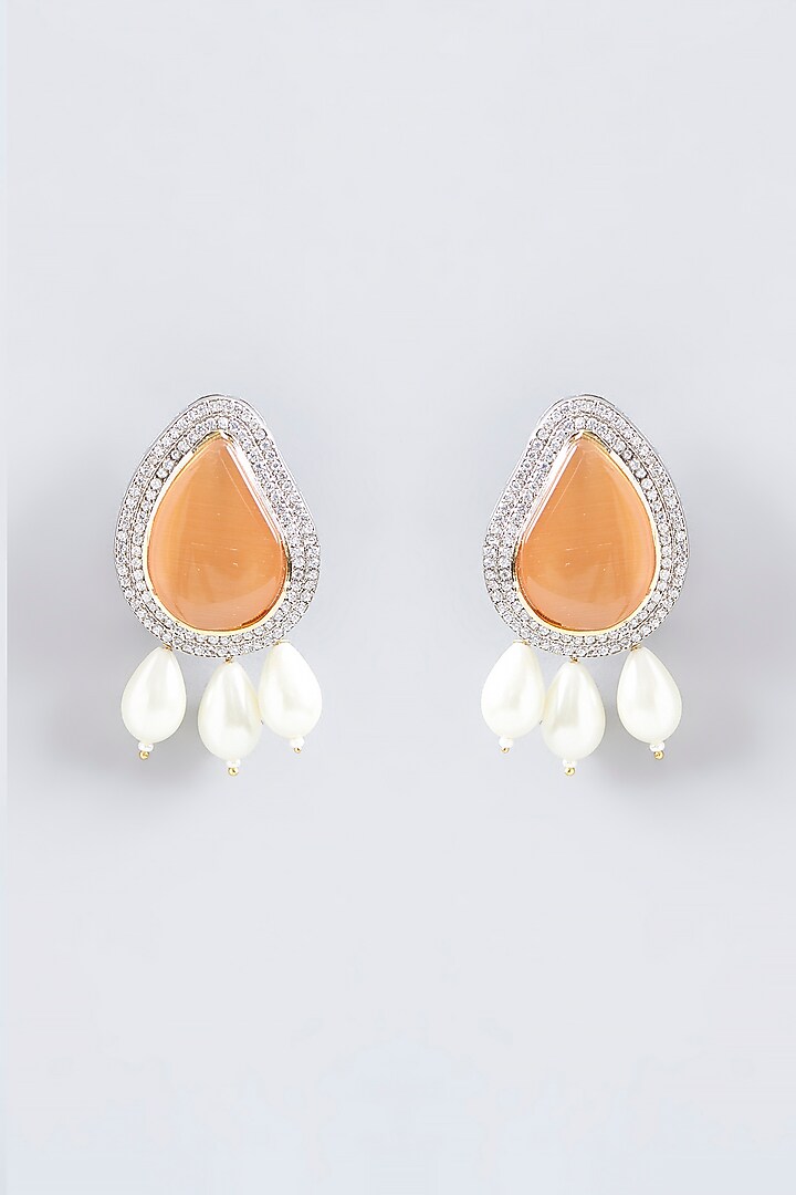 White Finish Kundan Polki & Beaded Long Necklace Set by Adityam Jewels at Pernia's Pop Up Shop