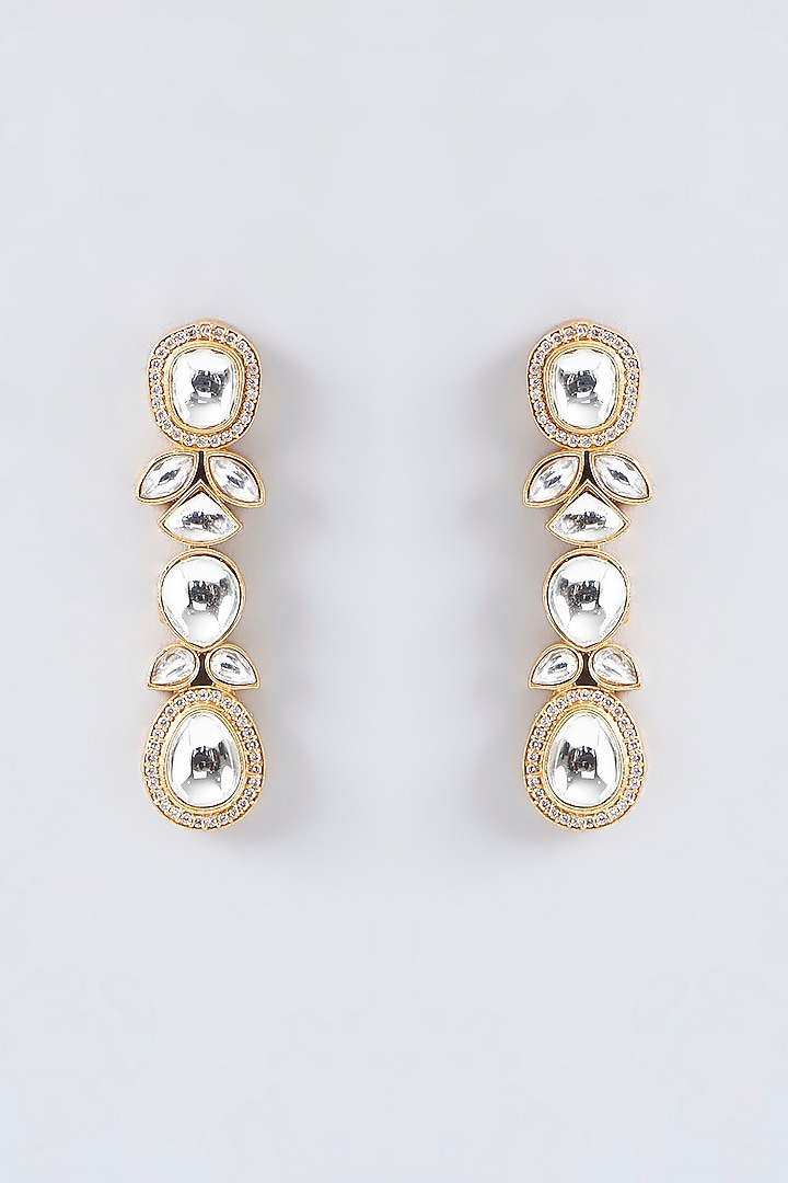 Micron Gold Polish Brass, Kundan Polki, Agates, Pearls