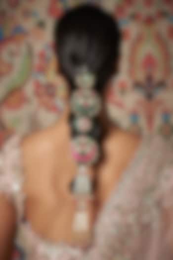 Gold Finish Kundan Polki Hairbraid by Adityam Jewels at Pernia's Pop Up Shop