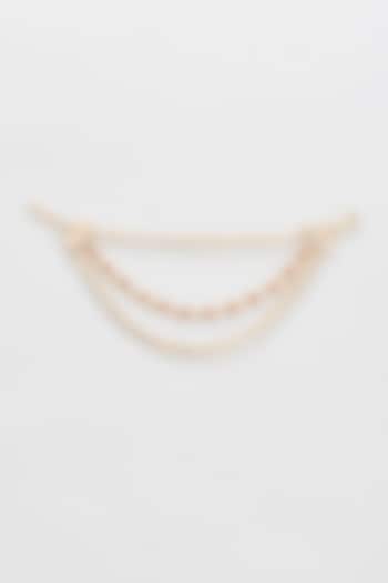 Gold Finish Red Kundan Polki Earchains by Adityam Jewels at Pernia's Pop Up Shop