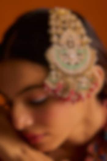 Gold Finish Multi-Colored Kundan Polki Passa by Adityam Jewels at Pernia's Pop Up Shop