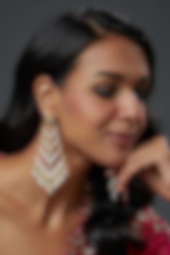 Gold Finish Kundan Polki Dangler Earrings by Adityam Jewels at Pernia's Pop Up Shop