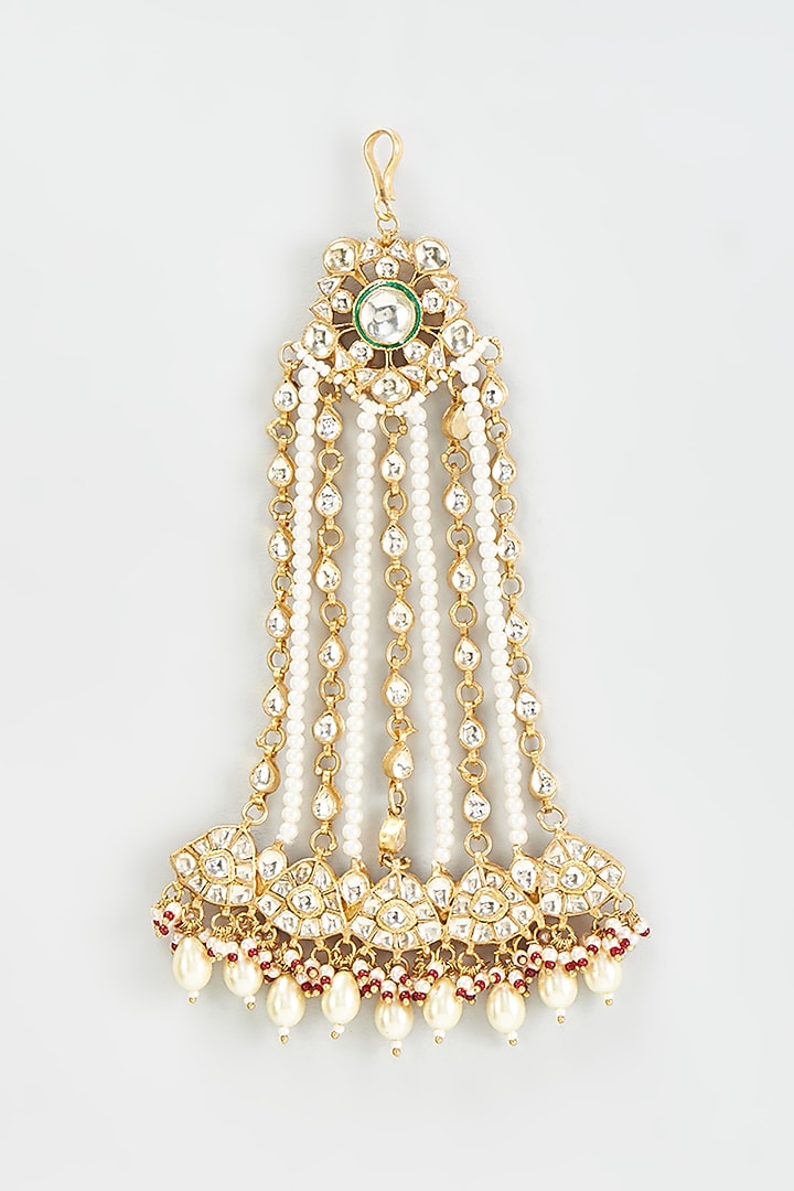 Gold Finish Kundan Polki Passa by Adityam Jewels at Pernia's Pop Up Shop