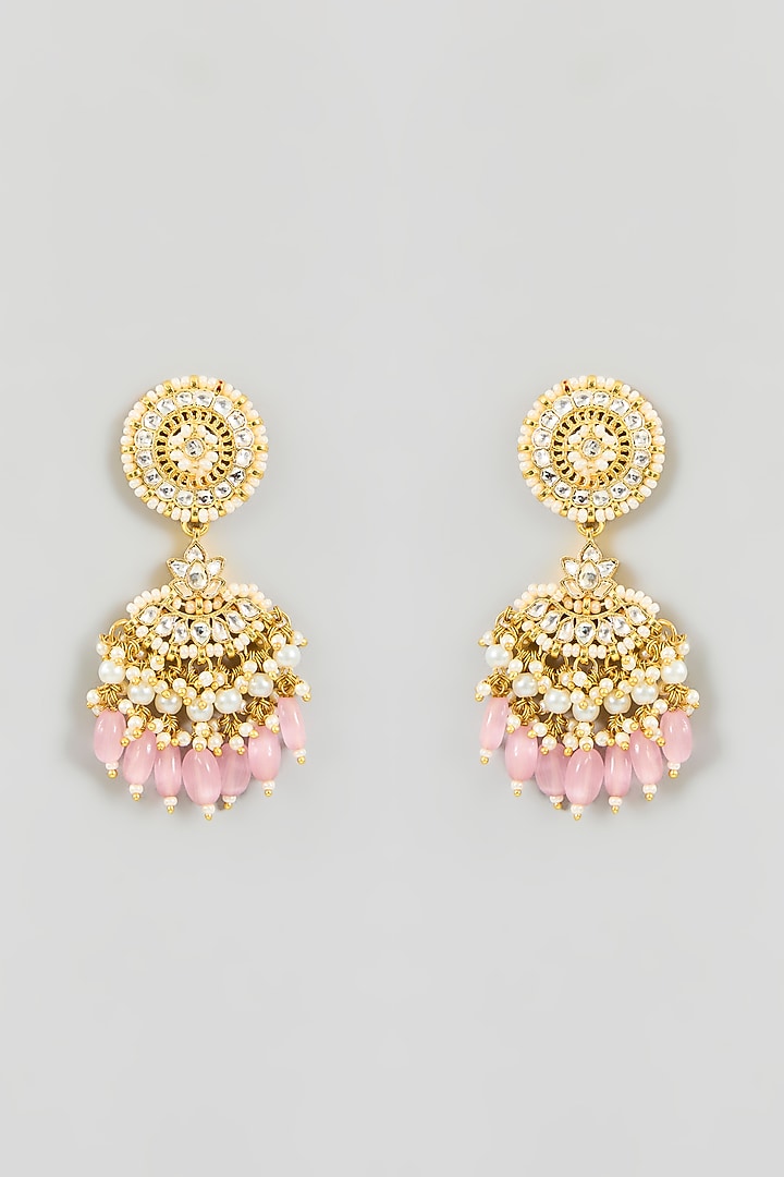 Gold Finish Kundan Polki Choker Necklace Set by Adityam Jewels at Pernia's Pop Up Shop