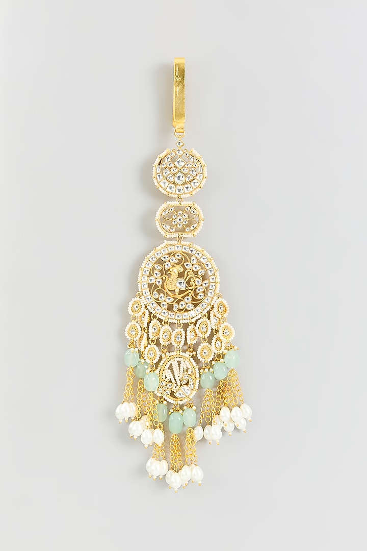 Gold Finish Kundan Polki Satka by Adityam Jewels at Pernia's Pop Up Shop