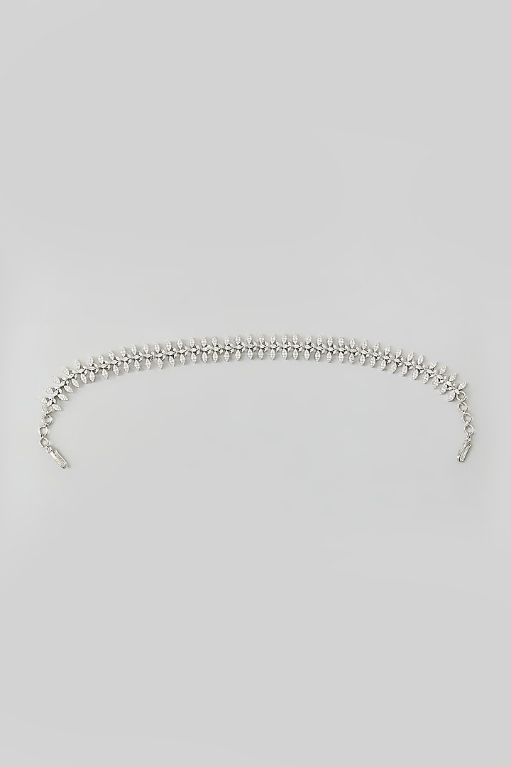 White Finish Zircon Sheehsphool by Adityam Jewels at Pernia's Pop Up Shop