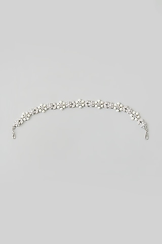 White Finish Zircon & Pearl Sheeshphool by Adityam Jewels
