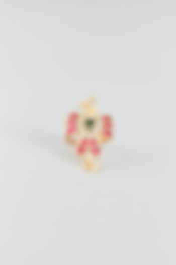 Gold Finish Kundan Polki Ring by Adityam Jewels at Pernia's Pop Up Shop