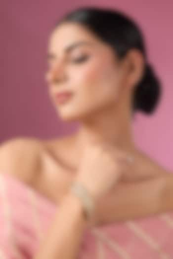 Gold Finish Kundan Polki Bangles (Set Of 2) by Adityam Jewels at Pernia's Pop Up Shop