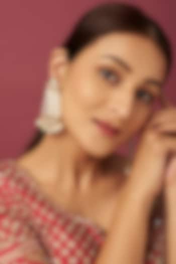 Gold Finish Kundan Earrings by Adityam Jewels at Pernia's Pop Up Shop